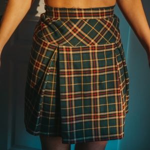 ⭐High waisted plaid skirt